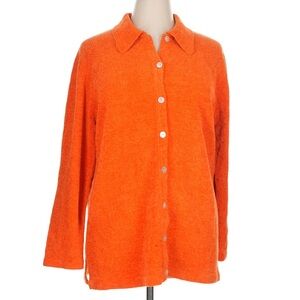 Women's Orange Button-Up Top